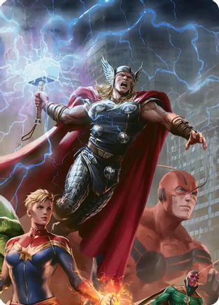 Thor, Guardian of Midgard Art Card (AAMSH-003) - Art Series: Marvel Super Heroes