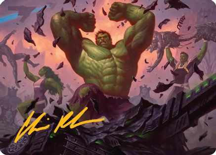 HULK SMASH! Art Card (Gold-Stamped Signature) (AAMSH-010) - Art Series: Marvel Super Heroes