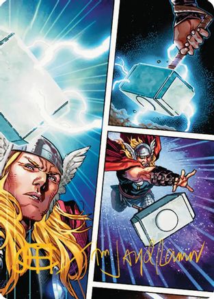 Mjolnir, Hammer of Thor Art Card (Gold-Stamped Signature) (AAMSH-019) - Art Series: Marvel Super Heroes