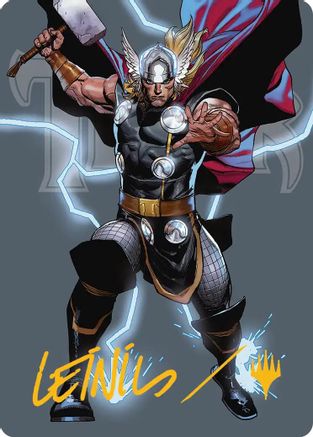Thor, God of Thunder Art Card (Gold-Stamped Signature) (AAMSH-026) - Art Series: Marvel Super Heroes
