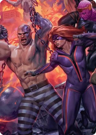 Absorbing Man and Titania Art Card (AAMSH-010) - Art Series: Marvel Super Heroes