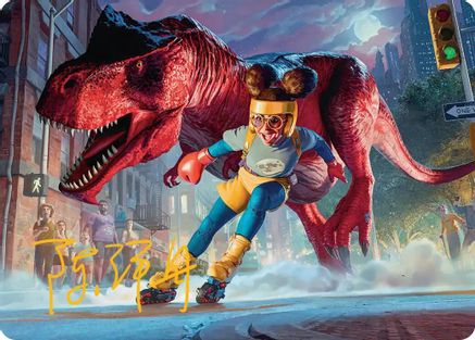 Moon Girl and Devil Dinosaur Art Card (Gold-Stamped Signature) (AAMSH-014) - Art Series: Marvel Super Heroes
