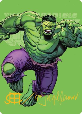 The Incredible Hulk Art Card (Gold-Stamped Signature) (AAMSH-028) - Art Series: Marvel Super Heroes