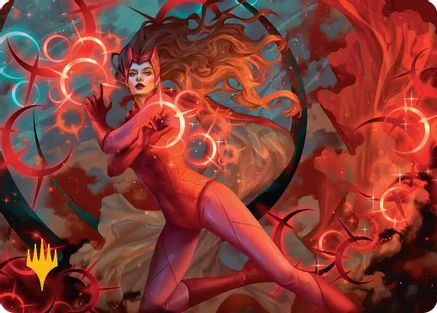 Scarlet Witch, Chaotic Avenger Art Card (Gold-Stamped Planeswalker Symbol) (AAMSH-038) - Art Series: Marvel Super Heroes
