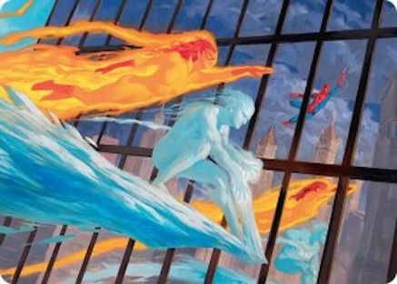 Iceman and Firestar Art Card (AAMSH-045) - Art Series: Marvel Super Heroes
