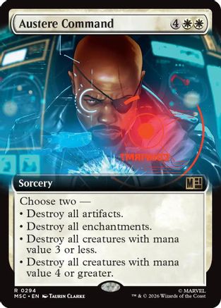 Austere Command (Extended Art) (MSC-294) - Commander: Marvel Super Heroes Foil