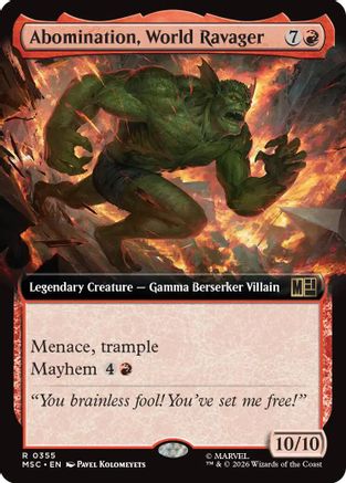 Abomination, World Ravager (Extended Art) (MSC-355) - Commander: Marvel Super Heroes Foil