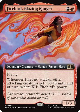 Firebird, Blazing Ranger (Extended Art) (MSC-360) - Commander: Marvel Super Heroes Foil