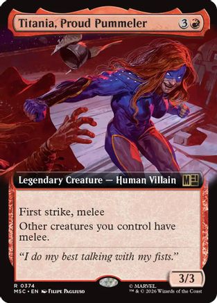 Titania, Proud Pummeler (Extended Art) (MSC-374) - Commander: Marvel Super Heroes Foil