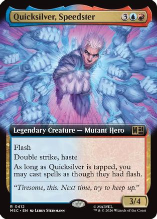 Quicksilver, Speedster (Extended Art) (MSC-412) - Commander: Marvel Super Heroes Foil