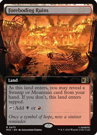 Foreboding Ruins (Extended Art) (MSC-473) - Commander: Marvel Super Heroes Foil