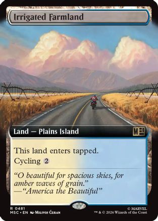 Irrigated Farmland (Extended Art) (MSC-481) - Commander: Marvel Super Heroes Foil