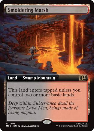 Smoldering Marsh (Extended Art) (MSC-493) - Commander: Marvel Super Heroes