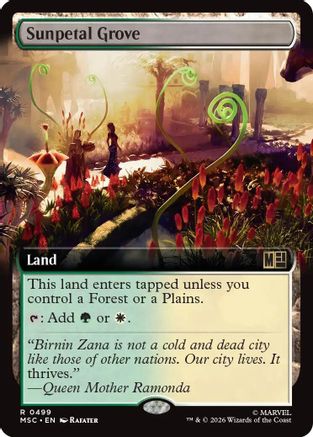 Sunpetal Grove (Extended Art) (MSC-499) - Commander: Marvel Super Heroes Foil