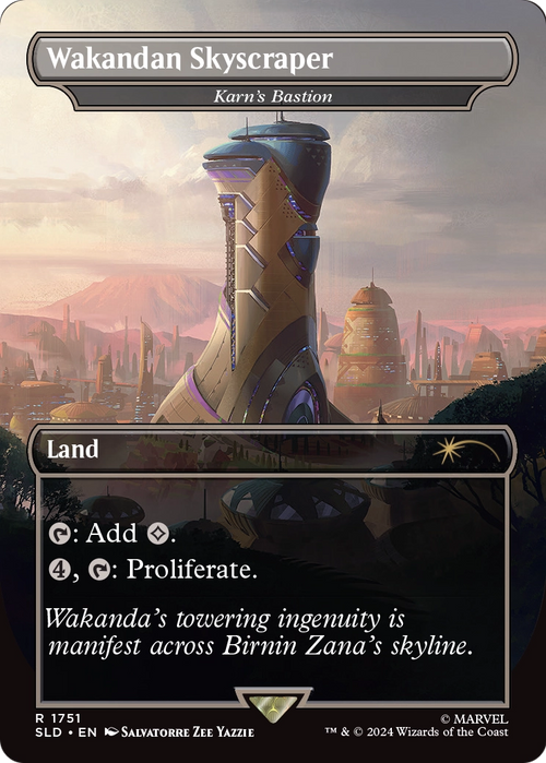 Karn's Bastion (SLD-1751) - Secret Lair Drop / Wakandan Skyscraper (Borderless) Foil