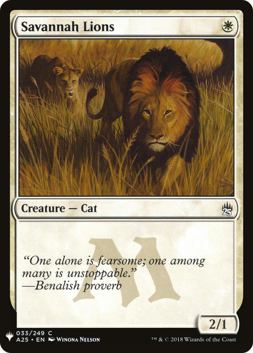 Savannah Lions (LIST-A25-33) - The List