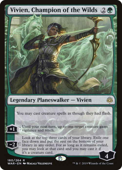 Vivien, Champion of the Wilds (PPELD-180P) - War of the Spark Promos