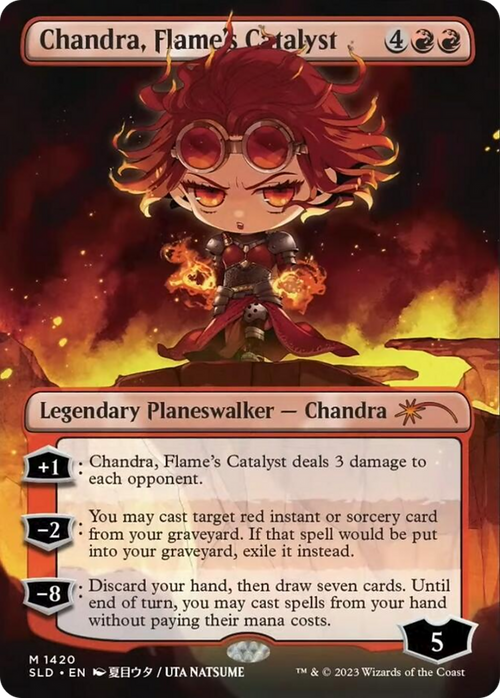 Chandra, Flame's Catalyst (Rainbow Foil) (SLD-1420) - Secret Lair Drop (Borderless) Foil
