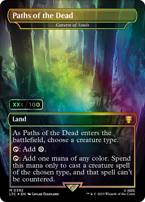 Paths of the Dead - Cavern of Souls (Serial Numbered) (LTC-392) - Tales of Middle-earth Commander / Paths of the Dead (Borderless) Foil