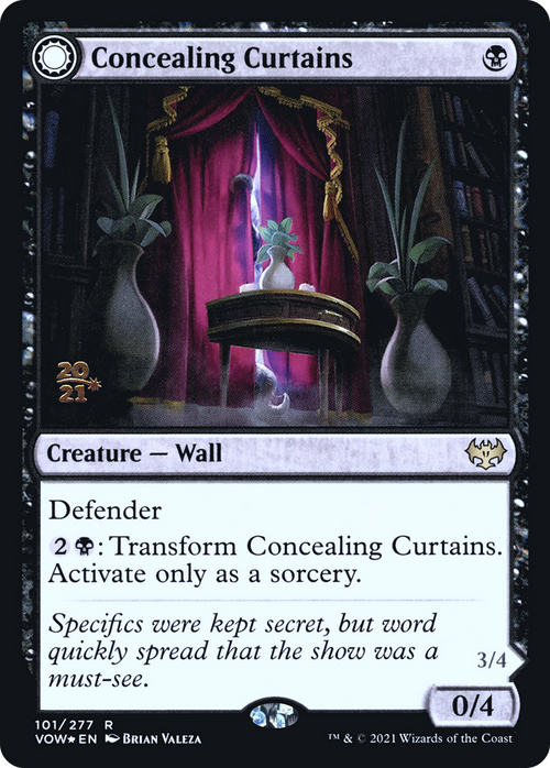 Concealing Curtains (PRE-101) - Innistrad: Crimson Vow Promos: (Double Faced Transform) Foil
