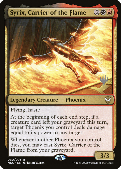 Syrix, Carrier of the Flame (PPSNC-080) - New Capenna Commander Promos Foil