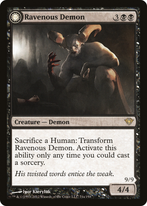 Ravenous Demon (DKA-071) - Dark Ascension: (Double Faced Transform) Foil