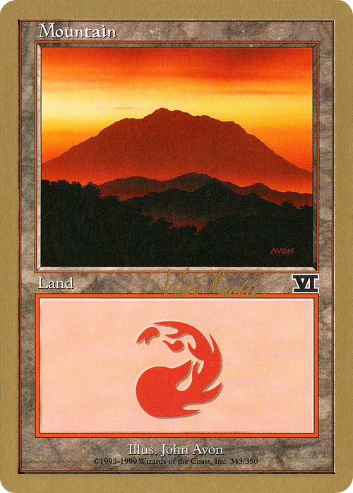 Mountain (343) - 1999 Kai Budde (6ED) (WCD-) - World Championship Decks 1999