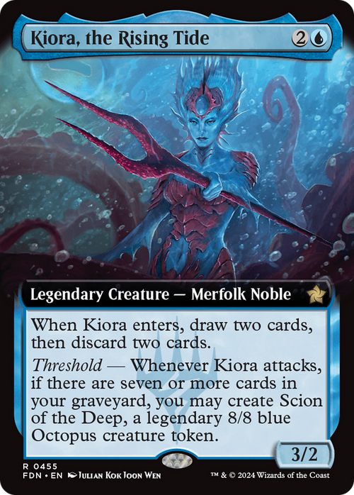 Kiora, the Rising Tide (Extended Art) (FDN-455) - Foundations: (Extended Art)