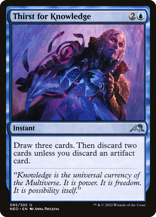 Thirst for Knowledge (NEO-085) - Kamigawa: Neon Dynasty Foil