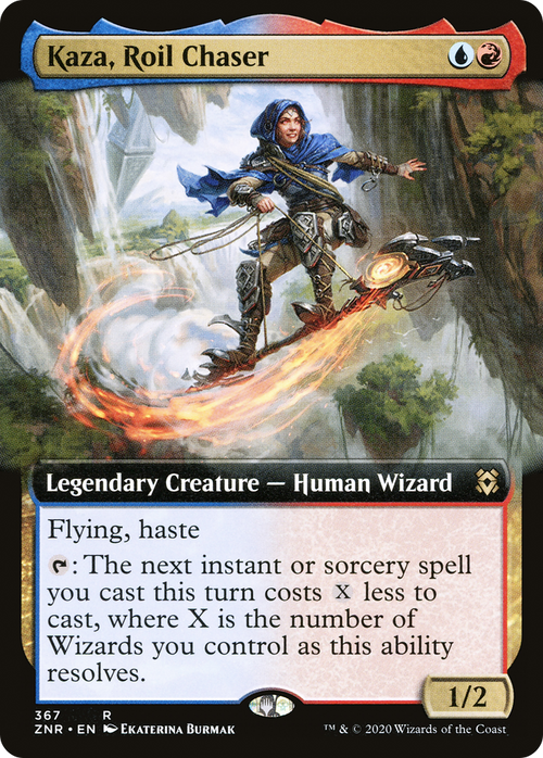Kaza, Roil Chaser (Extended Art) (ZNR-367) - Zendikar Rising: (Extended Art) Foil