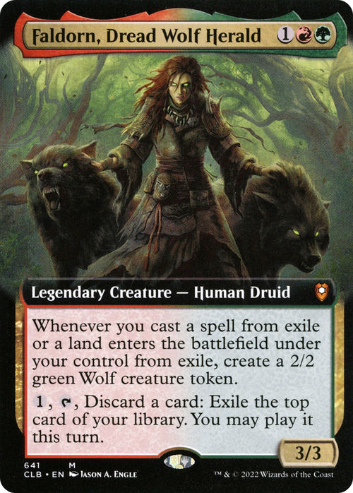 Faldorn, Dread Wolf Herald (Extended Art) (CLB-641) - Commander Legends: Battle for Baldur's Gate: (Extended Art) Foil