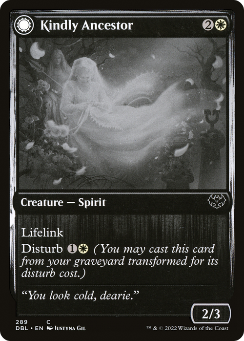 Kindly Ancestor (DBL-289) - Innistrad: Double Feature: (Double Faced Transform) Foil