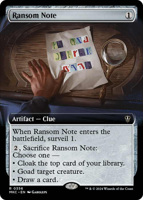 Ransom Note (0356) (Extended Art) (MKC-356) - Murders at Karlov Manor Commander: (Extended Art)