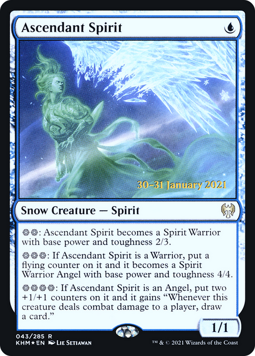 Ascendant Spirit (PRE-43S) - Kaldheim Promos: (snow) Foil