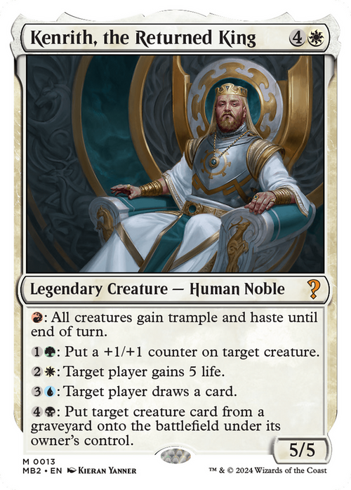 Kenrith, the Returned King (White Border) (MB2-013) - Mystery Booster 2