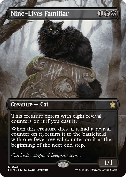 Nine-Lives Familiar (Borderless) (FDN-321) - Foundations Foil