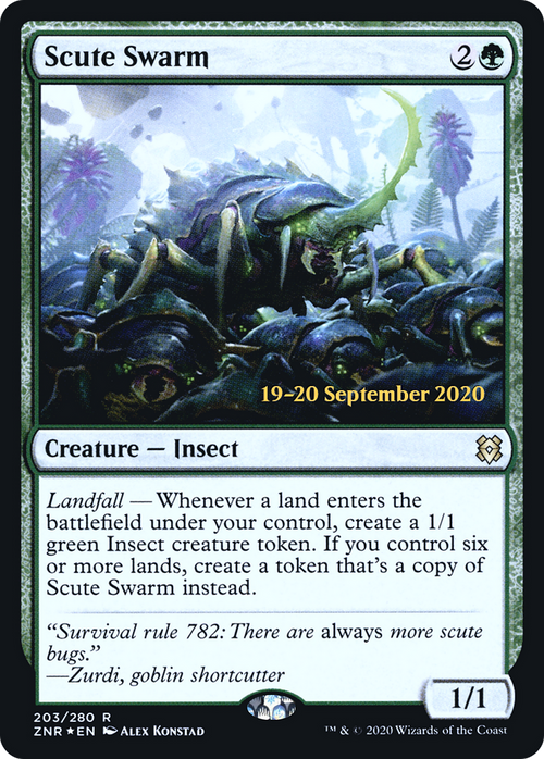 Scute Swarm (PRE-203S) - Zendikar Rising Promos Foil