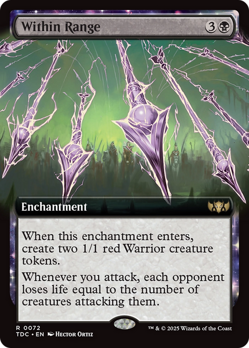 Within Range (Extended Art) (TDC-072) - Commander: Tarkir: Dragonstorm: (enchantment, Extended Art)