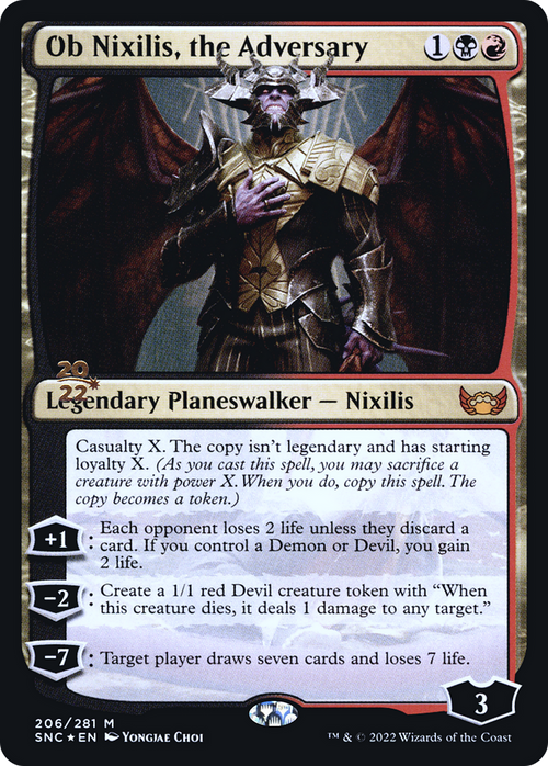 Ob Nixilis, the Adversary (PRE-206) - Streets of New Capenna Promos Foil