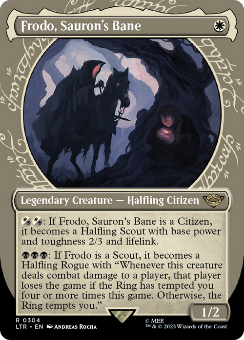 Frodo, Sauron's Bane (Showcase) (LTR-304) - The Lord of the Rings: Tales of Middle-earth: (Showcase) (Borderless) Foil