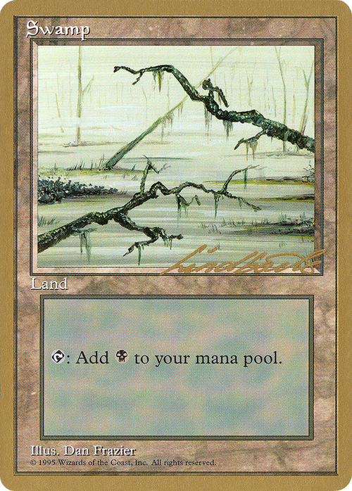 Swamp (B) - 1996 Leon Lindback (4ED) (WCD-) - Pro Tour Collector Set