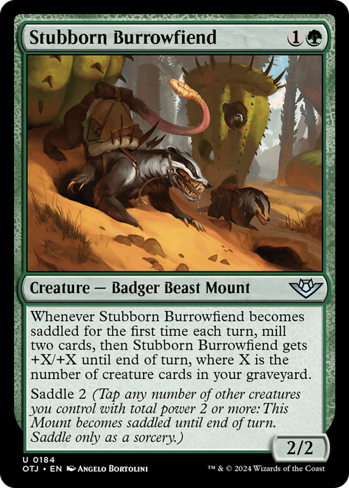 Stubborn Burrowfiend (OTJ-184) - Outlaws of Thunder Junction Foil