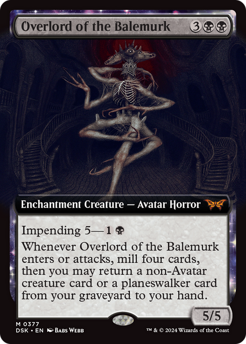 Overlord of the Balemurk (Extended Art) (DSK-377) - Duskmourn: House of Horror: (Extended Art, enchantment) Foil