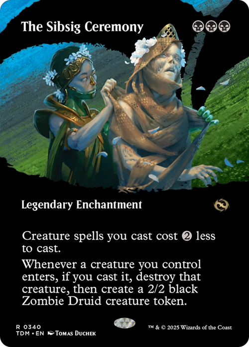 The Sibsig Ceremony (Borderless) (TDM-340) - Tarkir: Dragonstorm: (Showcase, enchantment)