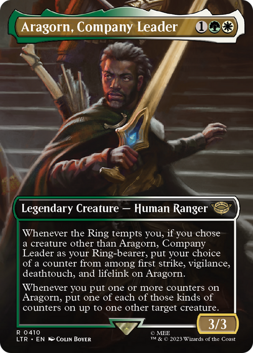 Aragorn, Company Leader (Borderless) (LTR-410) - The Lord of the Rings: Tales of Middle-earth