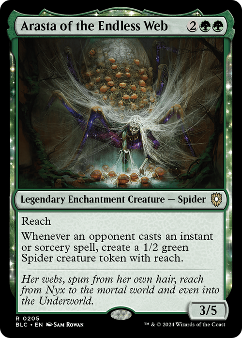 Arasta of the Endless Web (BLC-205) - Bloomburrow Commander: (enchantment)