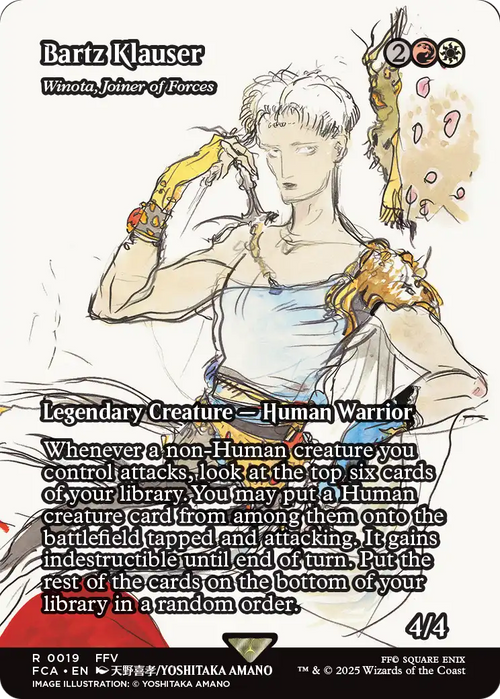 Bartz Klauser - Winota, Joiner of Forces (Showcase) (FCA-019) - FINAL FANTASY: Through the Ages / Bartz Klauser (Borderless) Foil