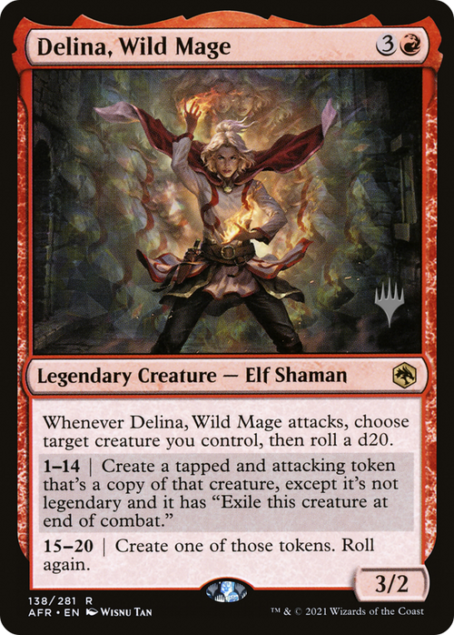 Delina, Wild Mage (PPAFR-138P) - Adventures in the Forgotten Realms Promos