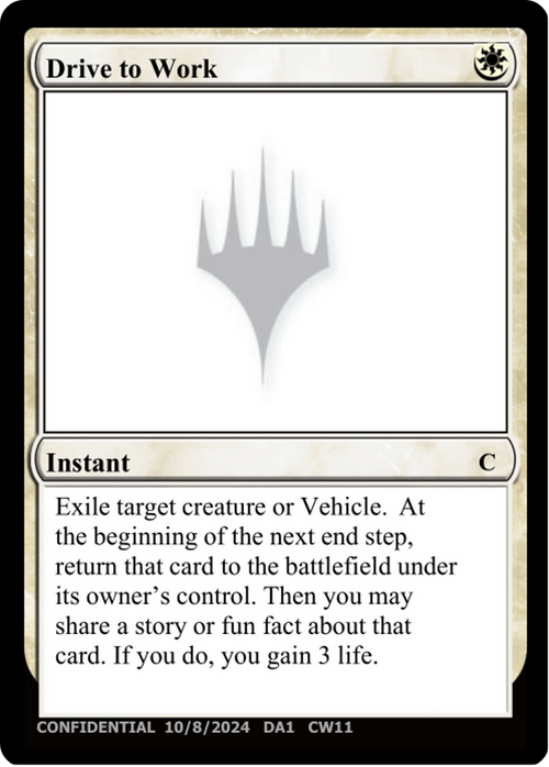 Drive to Work (UNK-CW11) - Unknown Event