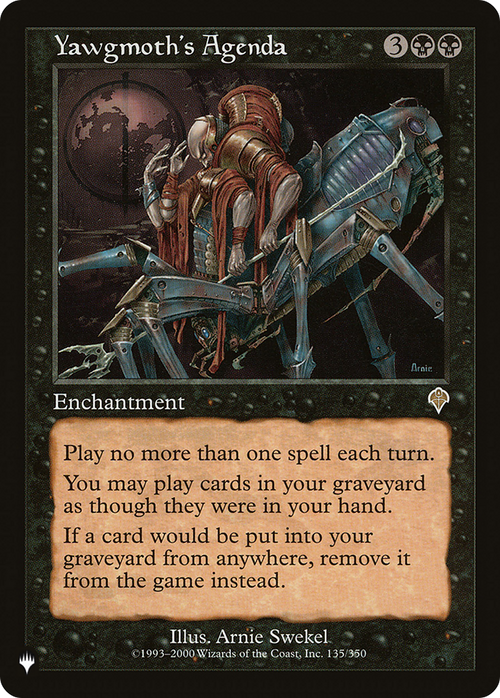 Yawgmoth's Agenda (LIST-INV-135) - The List